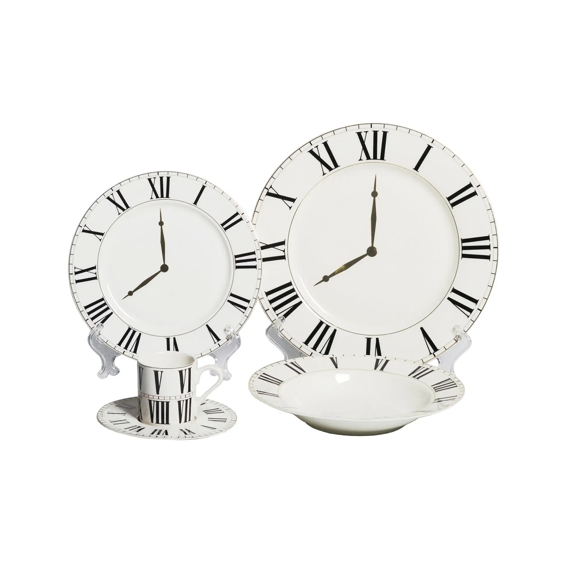 7.5 Inch 10.5 Inch Ceramic Round Shape Clock Decorative Dinner Plate