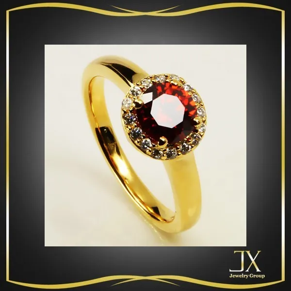 Yellow Gold Natural Ruby Gemstone Fashion Ring - Buy Genuine Gold