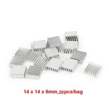 New 20pcs Silver 14x14x6mm Aluminum Heat Sink Radiator Heatsink for CPU,GPU, Electronic Chipset heat dissipation Free Shipping