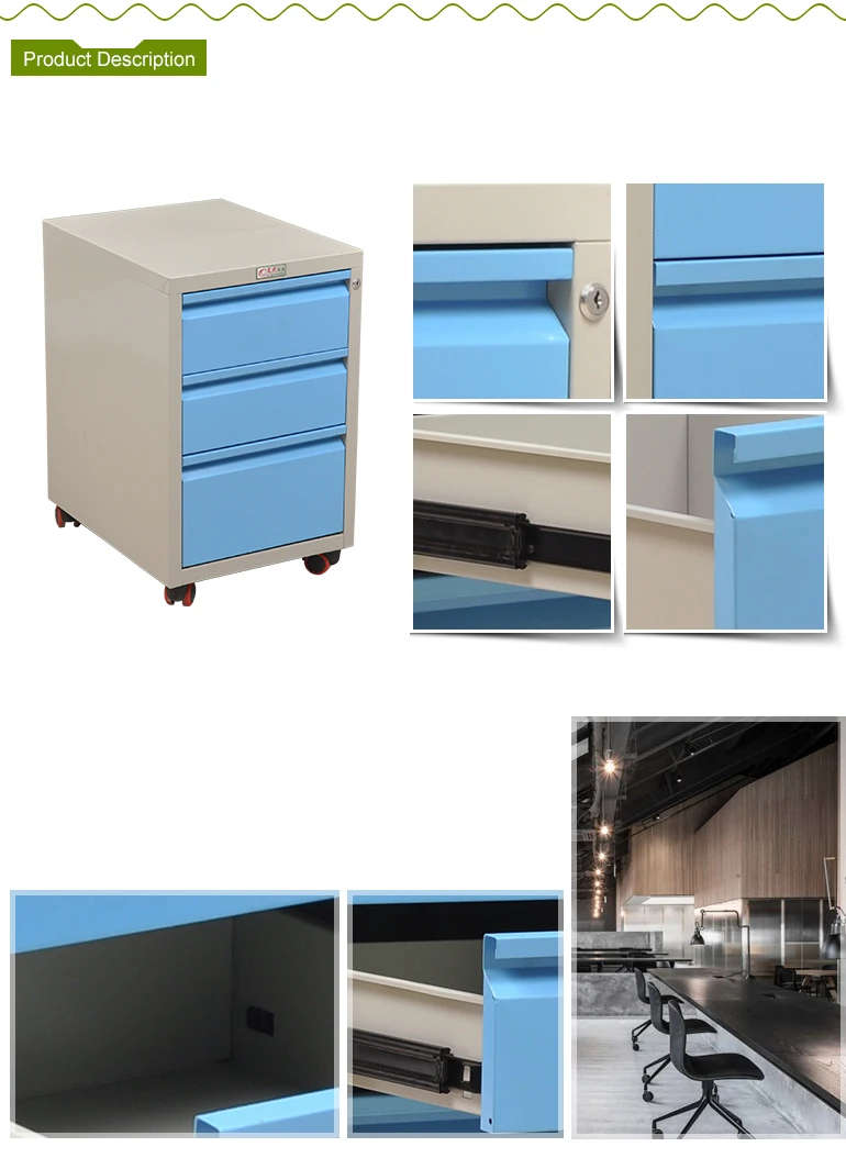 Modern Design 3 Drawers Mobile Metal Under Table Cabinet Modern Design 3 Drawers Mobile Metal Under Table Cabinet
