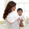 Only One Factory Wholesale New Style Organic Cotton Muslin Baby Bibs Burp Cloths Set On Mum's Shoulder