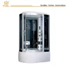 High tray luxury prefab glass aluminum profile quadrant black corner shower bathroom computer panel steam shower cabin