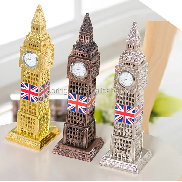 London Big Ben Westminster Clock With Lights Metal Plated Crystal Souvenir Gift 
