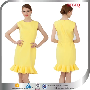 Semi Formelles Robes De Bureau Pour Les Femmes Moulante Jaune Pas Cher Sirène Robes De Bal Buy Robes De Bureau Formelles Pour Les Femmesphotos