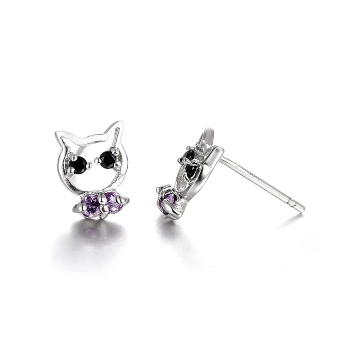 Fashion Earring Self Piercing Sleeper Earrings Silver Self Piercing