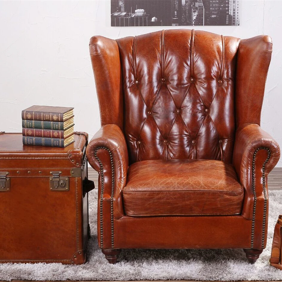 antique chesterfield wingback chair