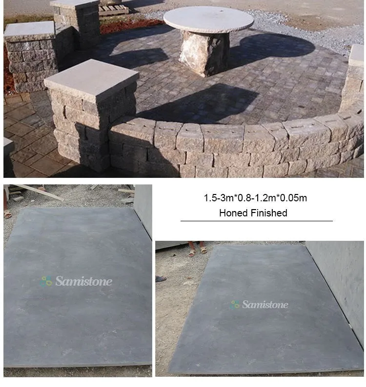 Samistone Blue Limestone Slab Natural Bluestone Slabs For Outdoor Table