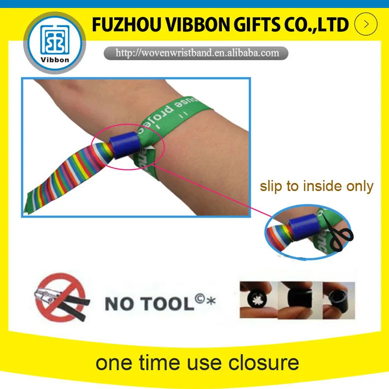 2022 Party Custom Barrel Lock Wristbands Plain Fabric Festival Cloth