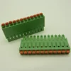 Green pluggable electrical 3.5mm plastic spring clamp terminal block