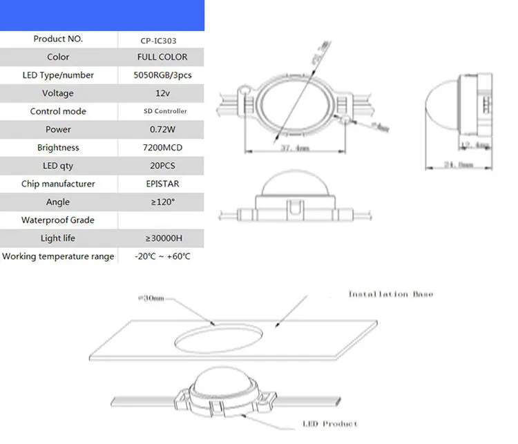 Ws2811 Led Pixels 30mm smart pixel rgb light led 12v led pixel.jpg