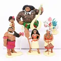 6pcs set Princess Moana Doll Maui Chief Tui Tala Heihei Pua Action Figure Brinquedo Toys For