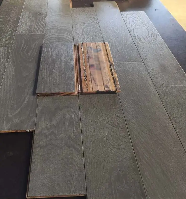 UV Oiled Handscraped Dark Oak Hardwood Floors