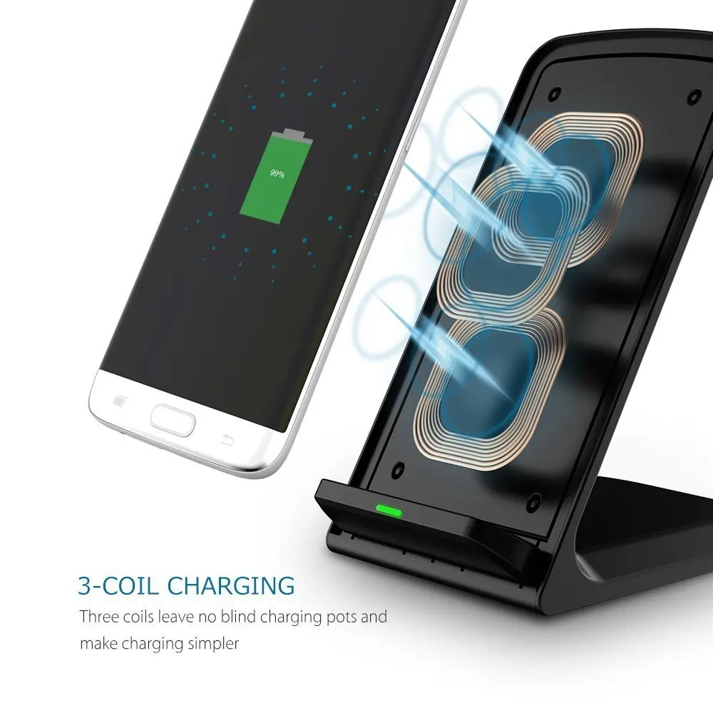 Qi Wireless Charger For Samsung S9 S8 S7 Note 9 8 Fast