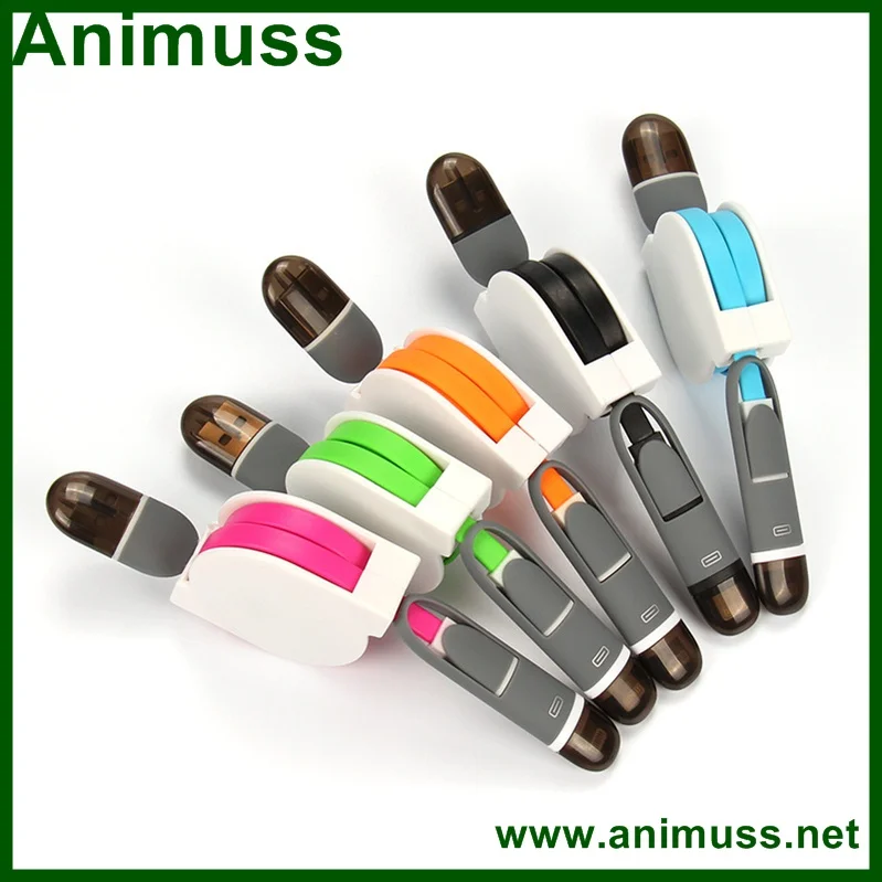 High quality fast charging 2 in 1 USB extension micro data cable Sync Data Charging Cable