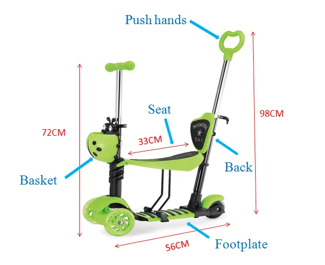 5 In 1baby Stroller And Scooter Hybrid Baby Scooter - Buy 5 In 1,Baby ...