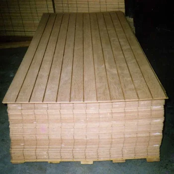 Paneles De Pared De 15mm De Madera Natural Contrachapada Con Ranuras