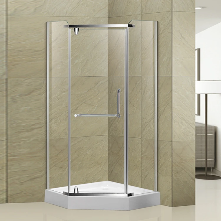 Custom design free standing 8mm glass enclosure bathroom diamond shower room