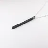 Vertical Bar Necklace Black Silver Necklace Modern Minimalist Jewellery Minimalist Necklace