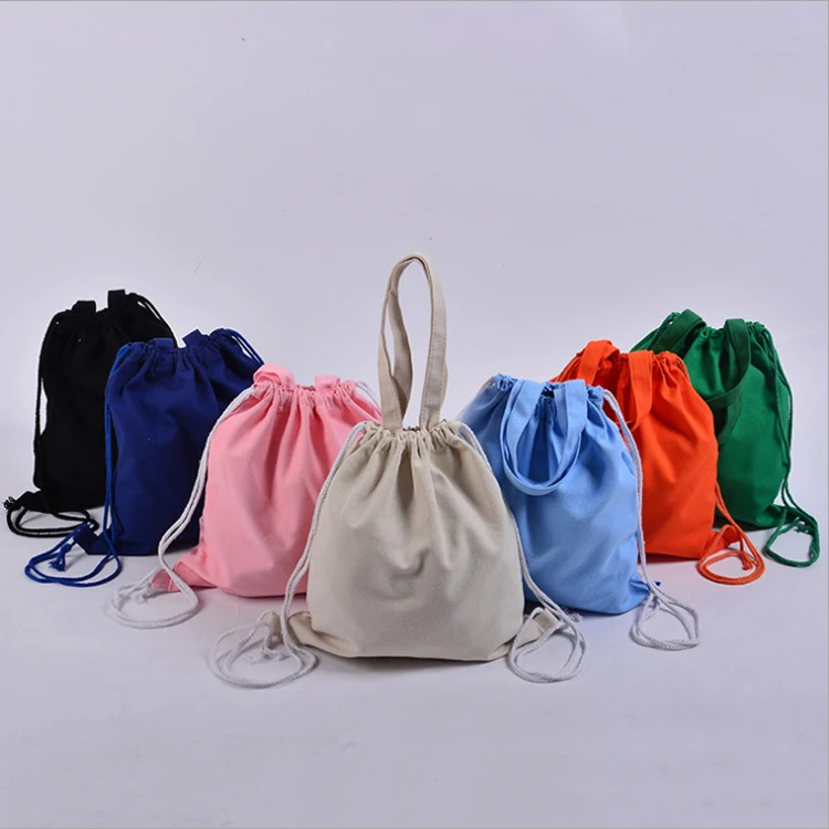 Wholesale Custom Three Size Canvas Cotton Linen Muslin Drawstring Bags