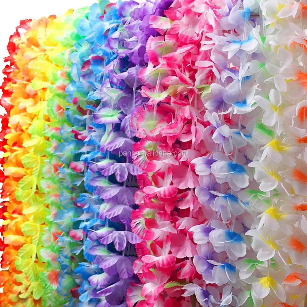 Custom Tropical Hawaiian Leis Flowers Necklaces Hawaiian Luau Flower