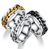 Individual rotating chain ring can turn black stainless steel ring