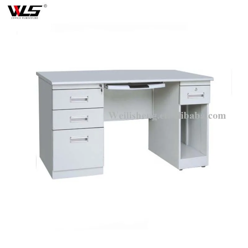 Small Laptop Desk With 3 Drawers Desks White Metal Office Computer