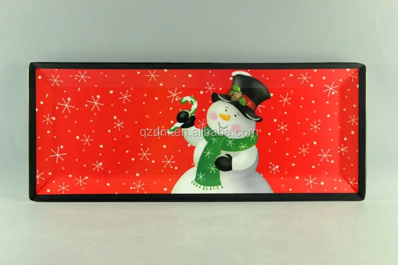 2016 Christmas Design Melamine Rectangular Tray 19 Inch