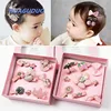 Indonesia cheap wholesale hair accessories baby girls birthday present gift barrette hair clips fabric fashion flower hair pins
