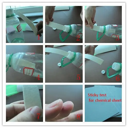 Sticky test for chemical sheet