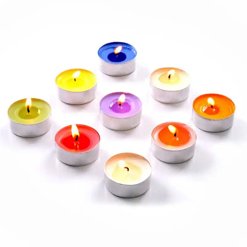 Rainbow Colored Promotional Paraffin Wax Scented Tealight Candles