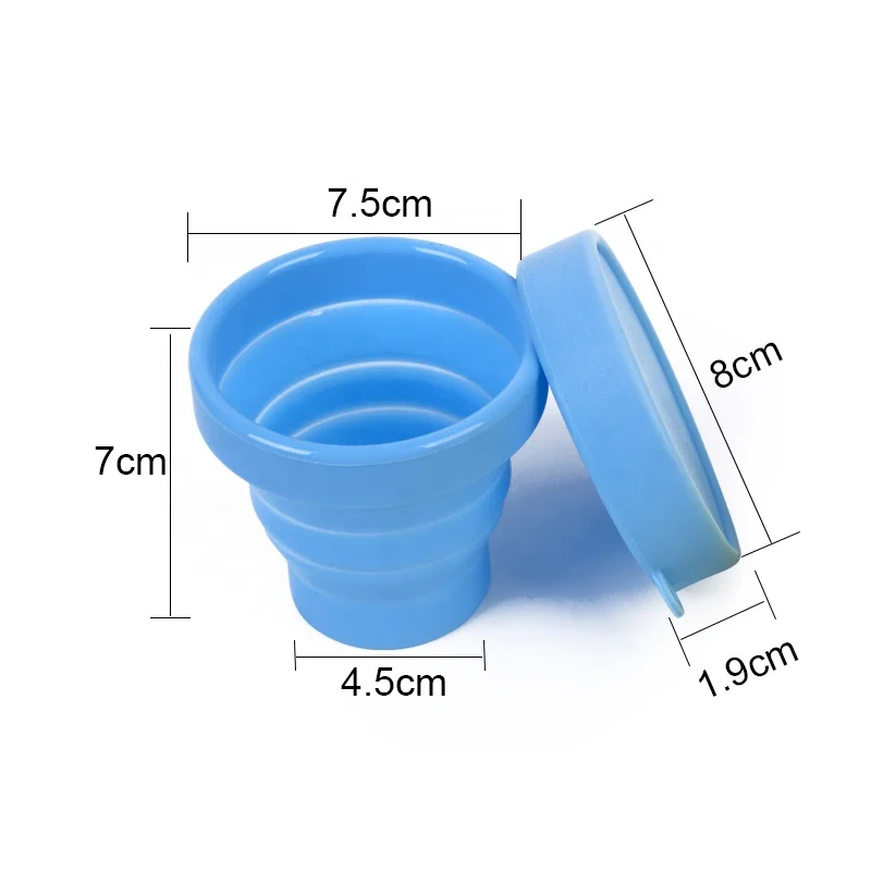 Bpa Free Collapsible Silicone Travel Cup Foldable Drinking Mug With Lid ...