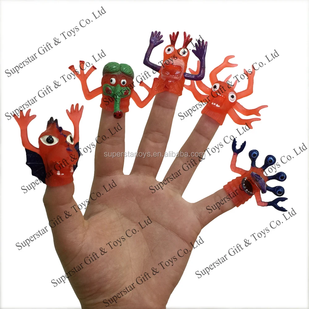 Plastic Finger Puppets Pvc Finger Monster Baby Hand Puppet Animal