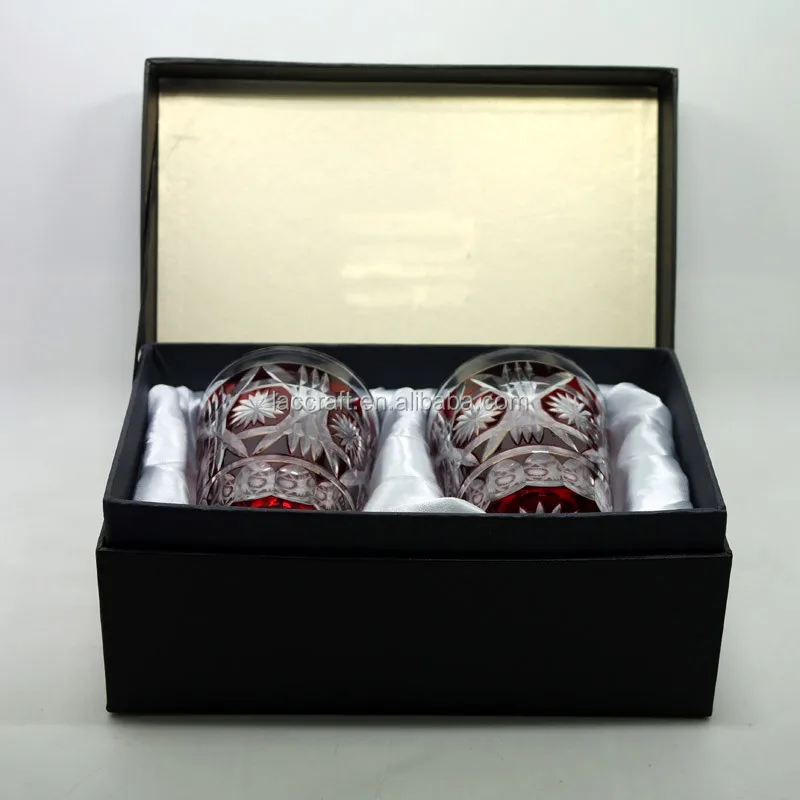 Handmade Bohemia Round Crystal Glass Ashtray Blue With Engraved Pattern