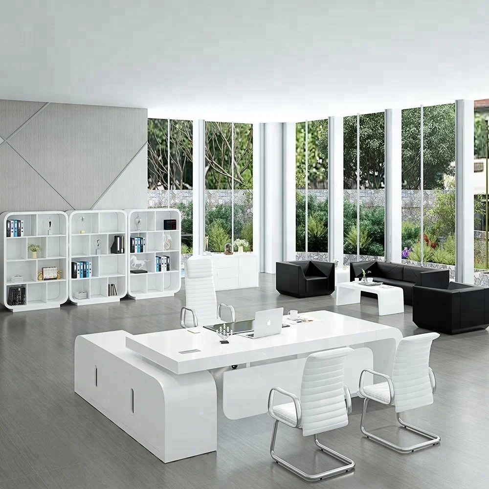 Fancy Office Supplies Executive Desk In White L Shape Fancy Office Supplies Executive Desk In