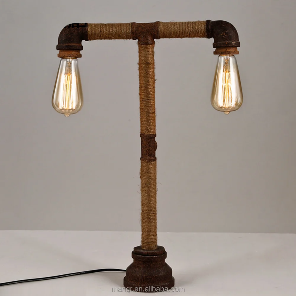 Table Light Mg 4004 Rust Pipe And Rope Lamp Decorative Vintage With Edison Bulb Water Desk Antique Lamps E27 Table Light Mg 4004 Rust Pipe And Rope Lamp Decorative Vintage With Edison Bulb Water Desk Antique Lamps E27