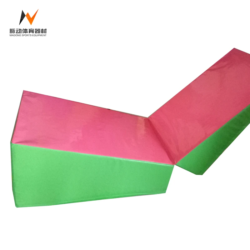 Folding Incline Mat Slope Cheese Gymnastics Gym Exercise Aerobics Tumbling Wedge