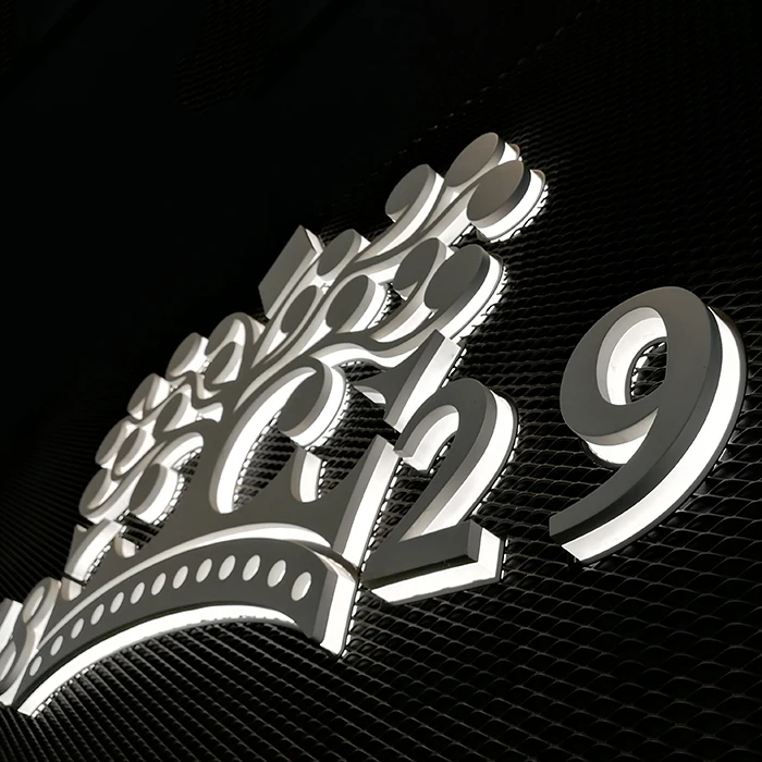 Brushed Embossed Galvanized Led Edge Lit Aluminum Metal Light up Channel Letters and Numbers to Make Sign for House