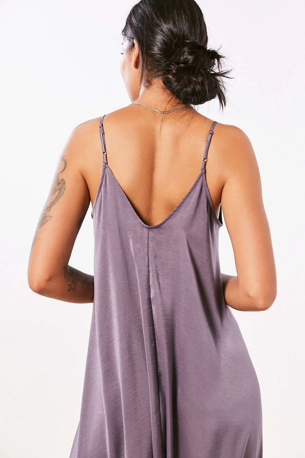 One Piece Jumpsuit Oversized Satin Solid Women Harem Overall Summer