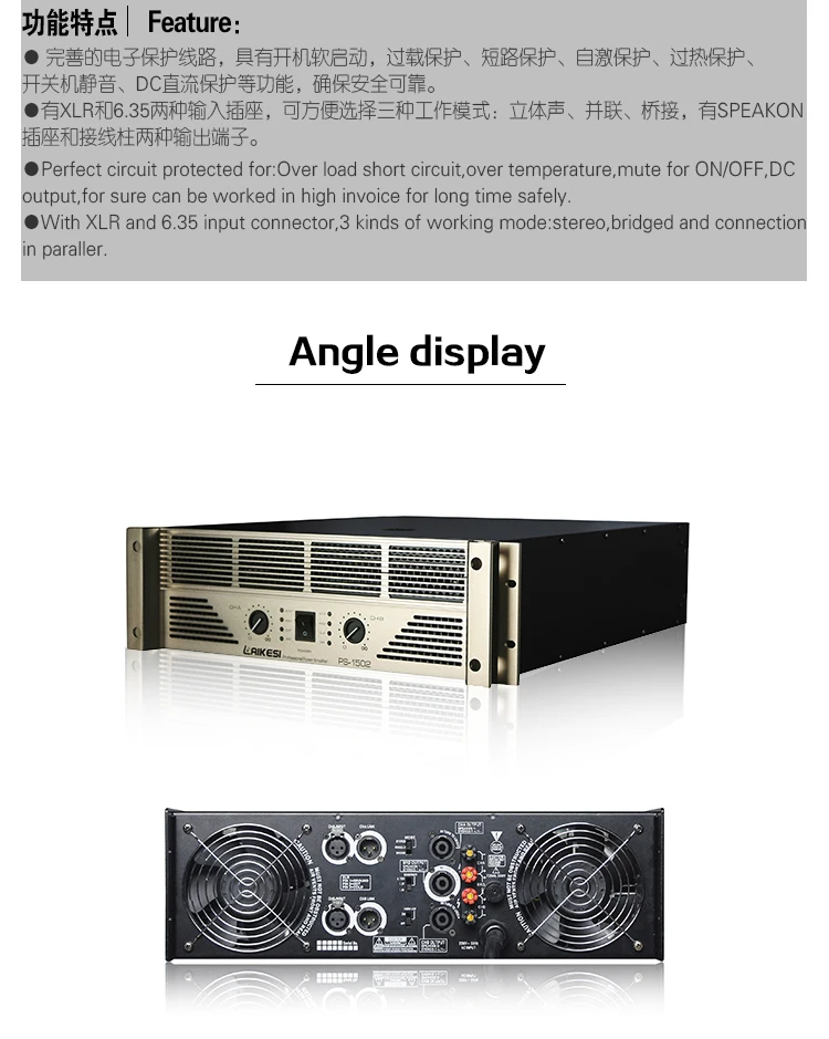 LAIKESI Mono Amplifier Watts Professional Sound Big Power Amplifier