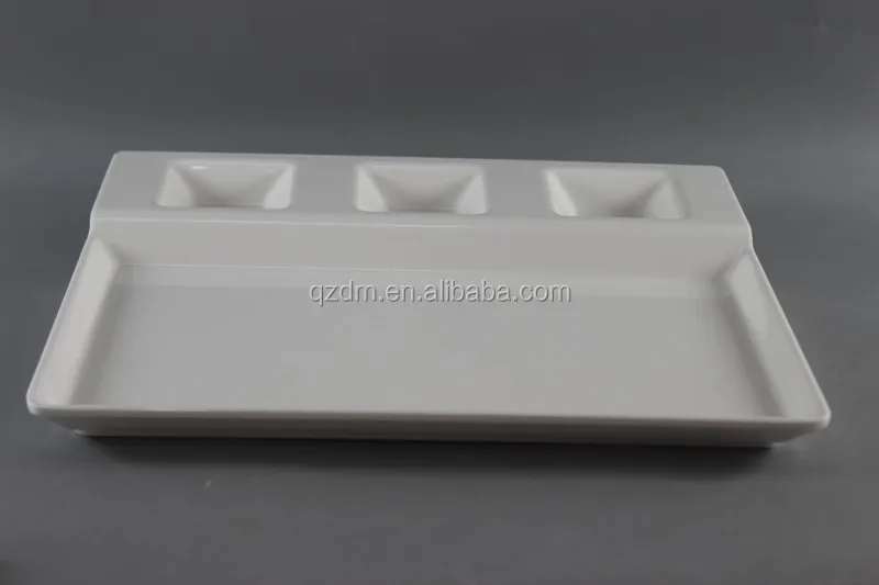 White Melamine Serving Plate for Restaurant