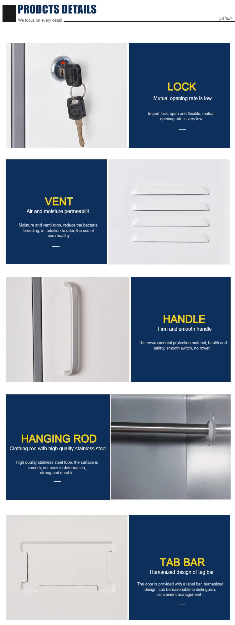 steel school wardrobe metal 6 door gym changing room locker for students storage cabinet