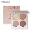 Miss Rose Professional Glow Kit Bronzer and Highlighter Makeup Set Face Contour Highlight Palette Gleam Golden Shimmer Powder