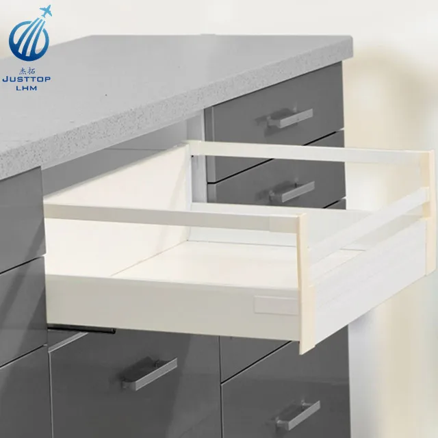 tandem box kitchen cabinet drawers slide channel white color