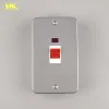 WK Mount Blanking Plate 45A Double Pole Metal Clad Cooker Wall Switch Plate Socket with Neon