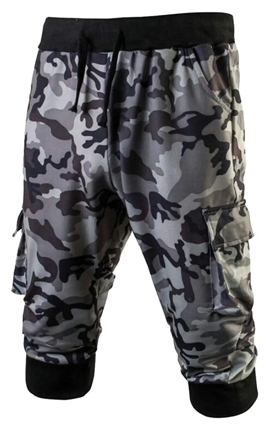 ONTBYB Mens Camouflage Elastic Waist Drawstring Summer Casual Shorts