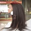 100% Virgin Human Hair Lace frontal Wig Selling Well 22 inch High Quality Kinky Straight Yaki Human Hair wig