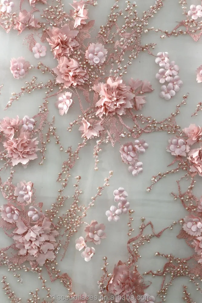 2016 desain baru 3d bunga renda bordir kain renda prancis farbic-Renda 