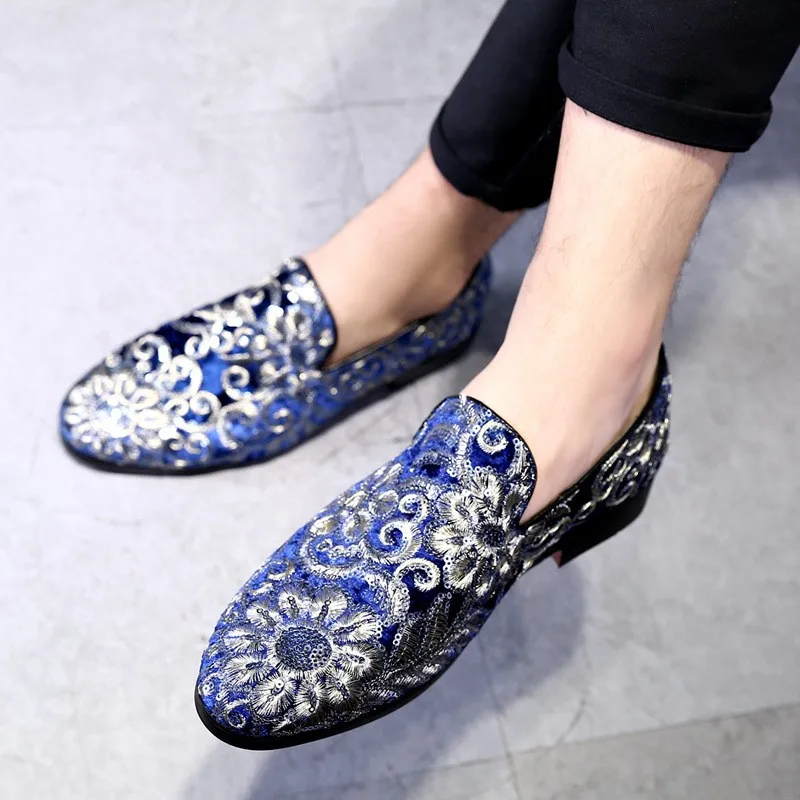 Chinese Embroidered Fancy Loafers Shoes Comfortable for Men's Dress Shoes