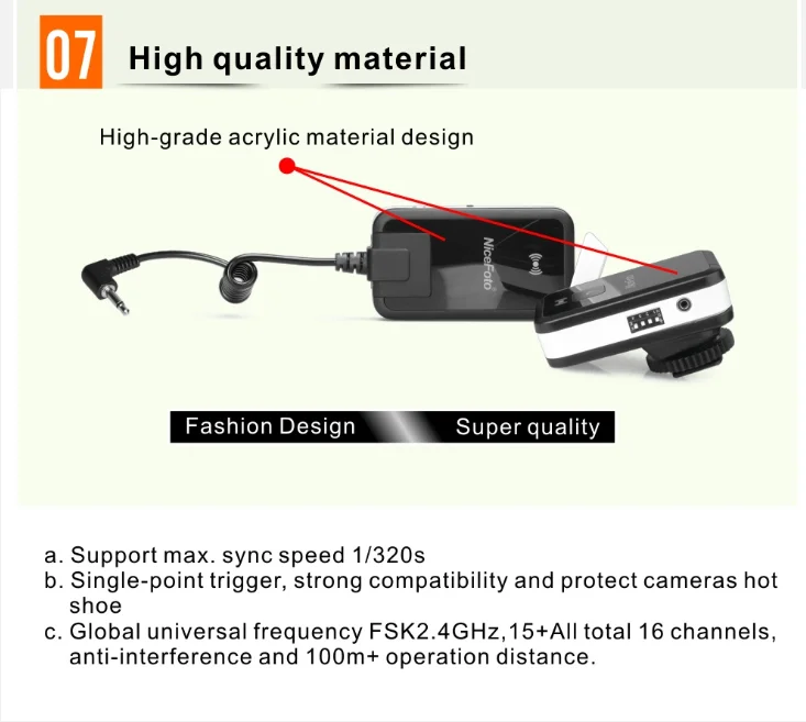 Nicefoto Photo Studio Equipment Wireless Trigger/fsk2.4g/remote