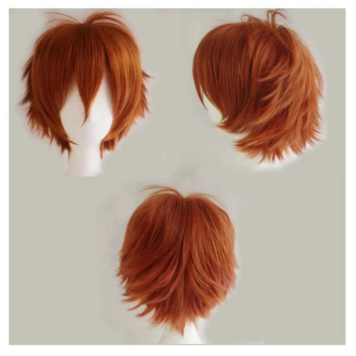 short orange wig with bangs